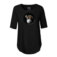 The Cassandra Cat t-shirt (female) - cat on the ball